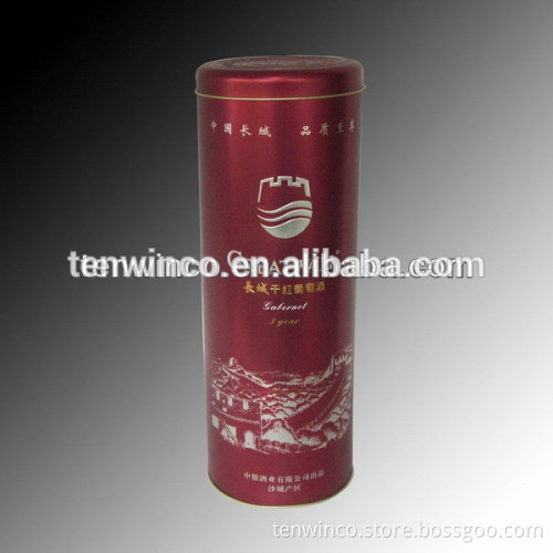 Round Wine Tin Packaging Can with 2lids dia125mm